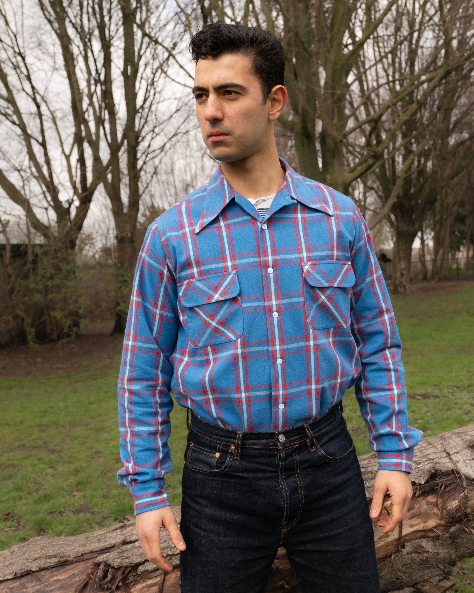 Cotton Flannel Camp Shirt