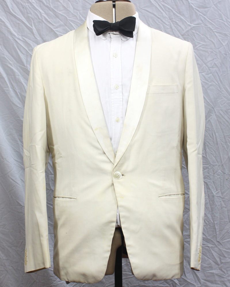 1950s Ivory Silk Dinner Suit Singapore Size 40/33 SL17