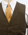 1930s British Brown Wool Waistcoat Size 42 SL52