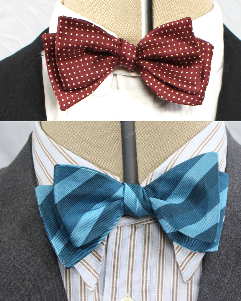 Vintage British Silk Bow Ties x2 SL-ST2