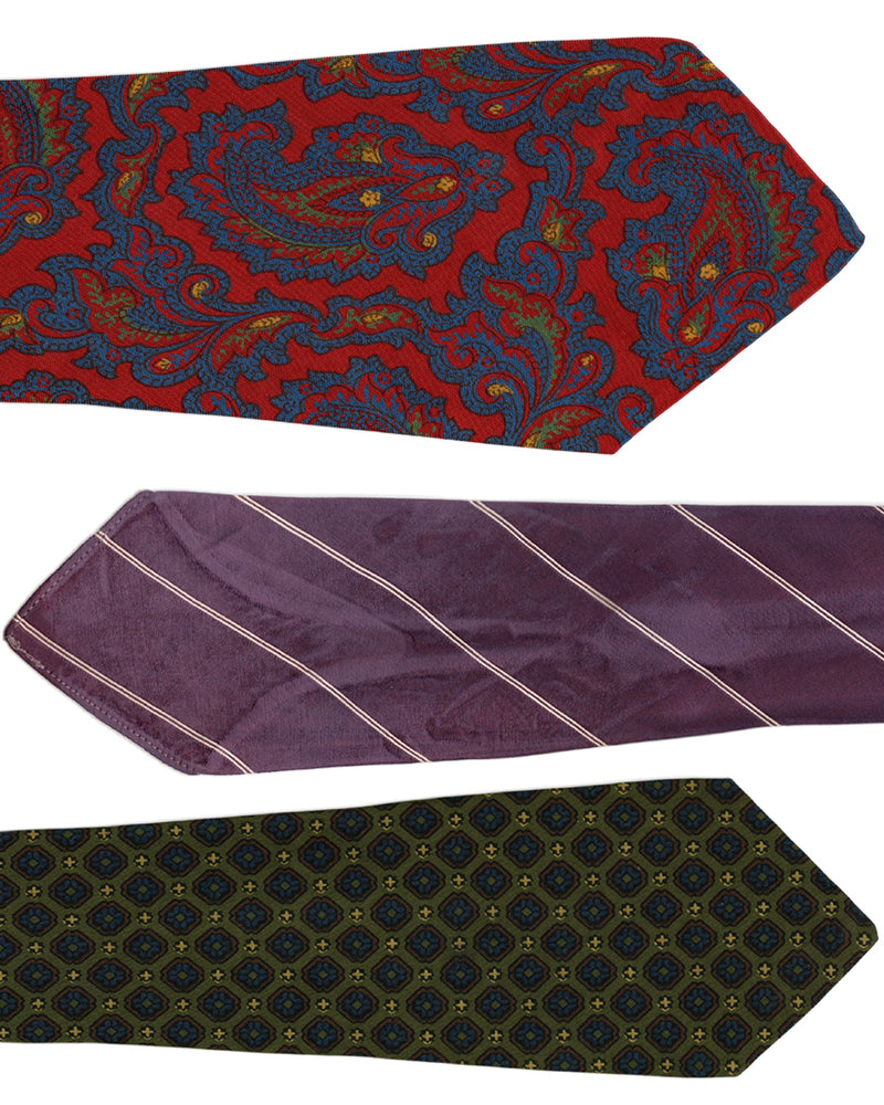 Vintage 1930s/1940s/1950s British Ties x3 SL-T6