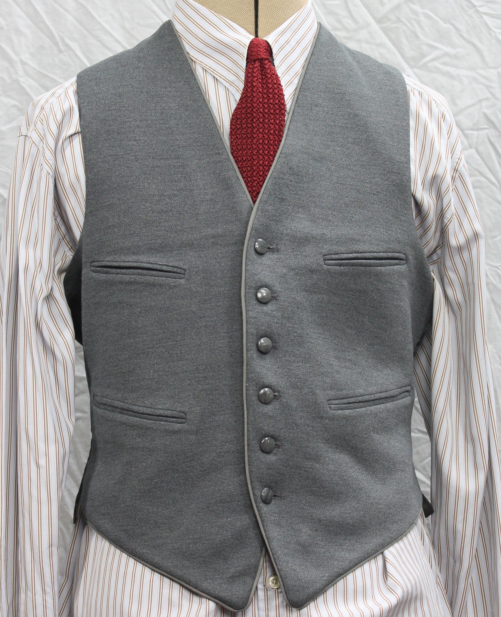 1950s British Grey Wool Waistcoat Size 40 SL51