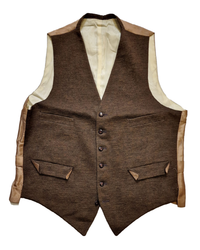 1930s British Brown Wool Waistcoat Size 42 SL52