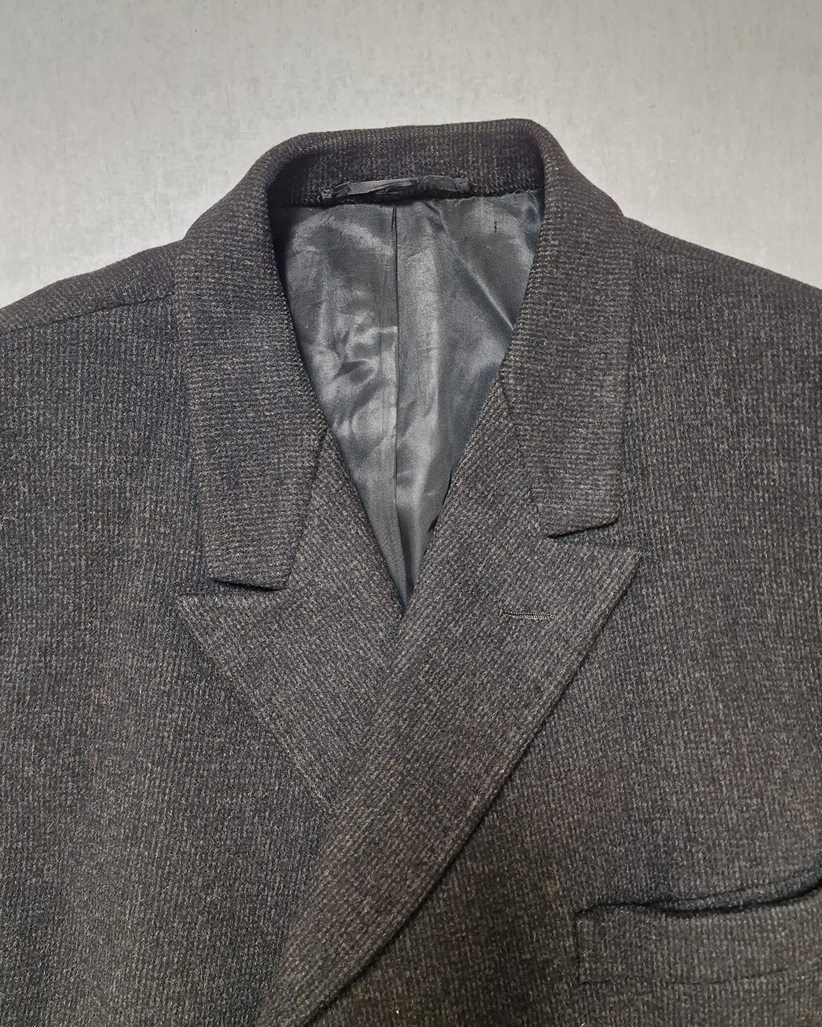 1950s Harrods Peak Lapel Single Breasted Overcoat Size 44 SL38