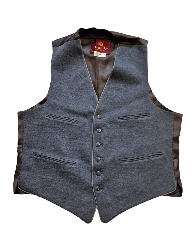 1950s British Grey Wool Waistcoat Size 42 SL51