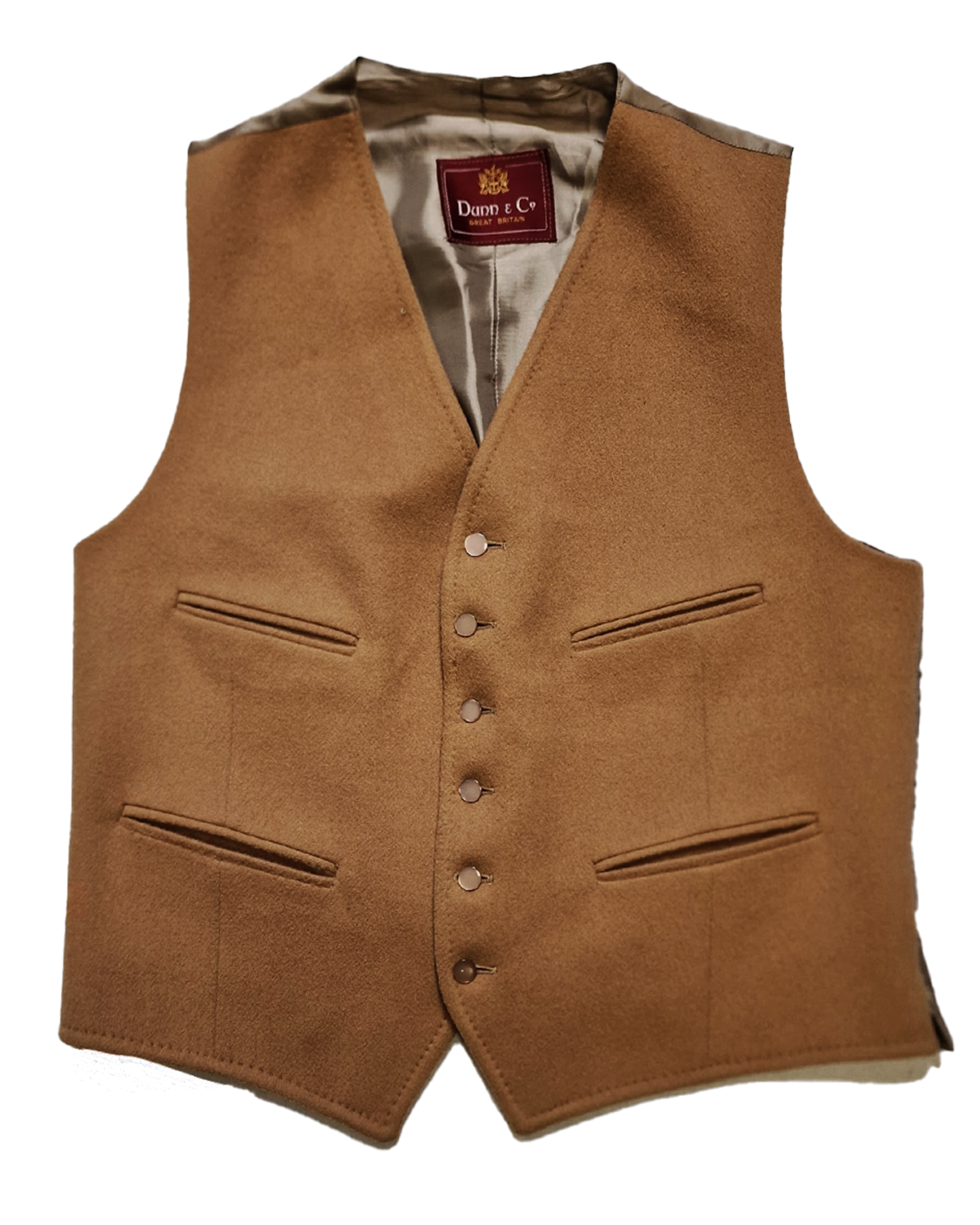 1950s British Brown Wool Waistcoat Size 42 SL49