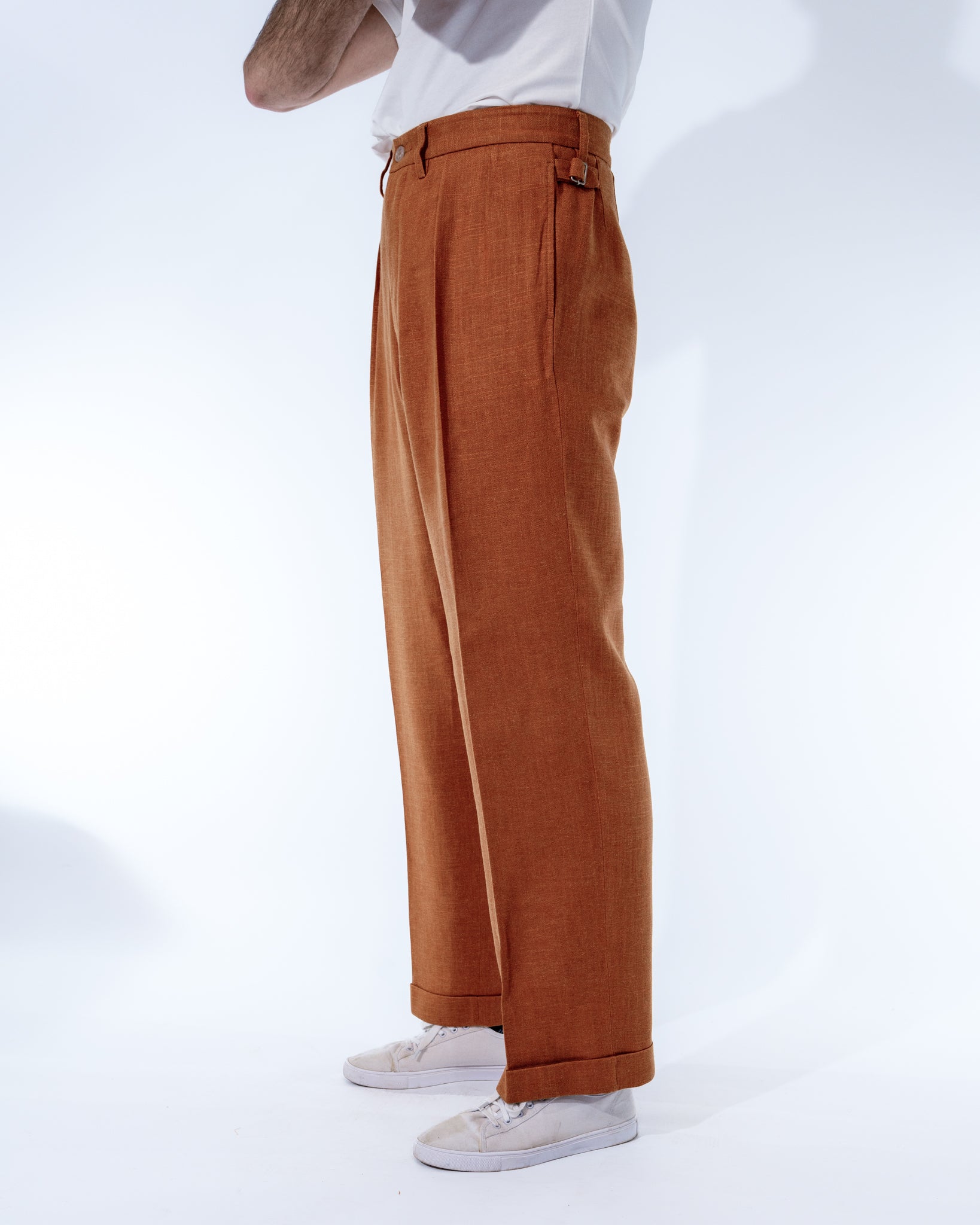 1940s wide leg trousers rust 